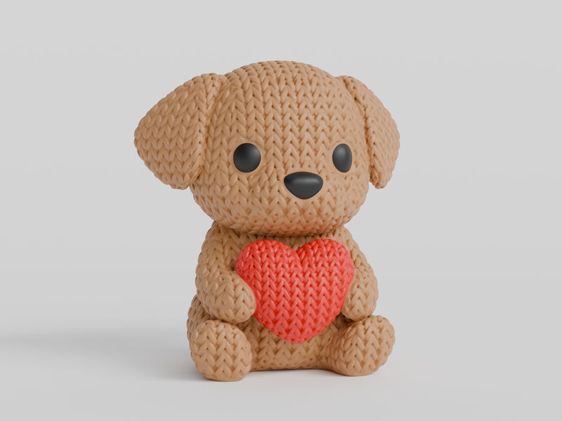 Knitted Dog With Heart - Valentine's Day - image 4