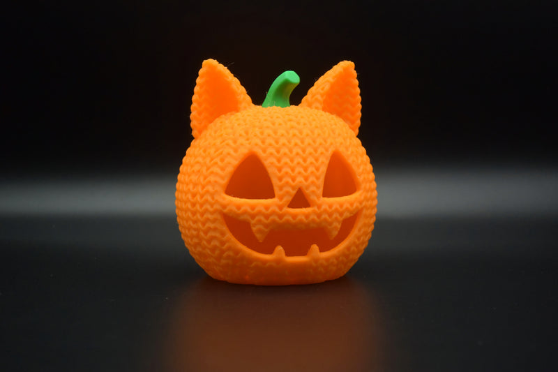 Knitted Jack-O-Lantern Cat Pumpkin - Halloween - image 2