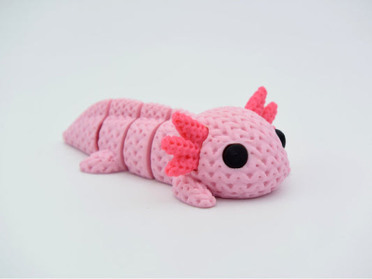 Knitted Articulated Axolotl - 3D printed home decor