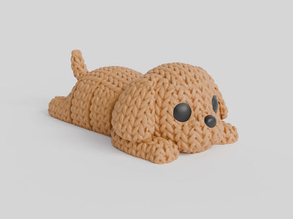 Knitted Articulated Dog - 3D printed home decor