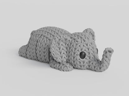 Knitted Articulated Elephant Flexi Keychain - image 4