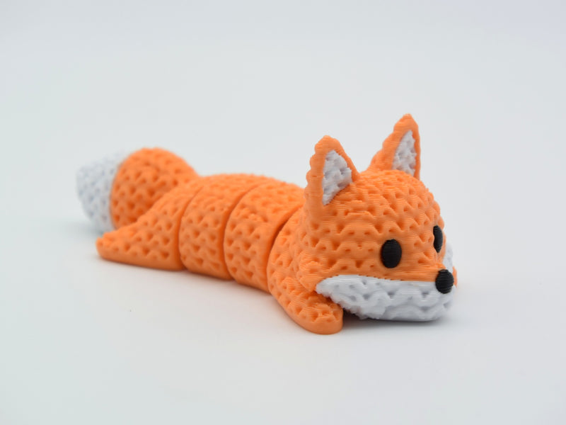 Knitted Articulated Fox - 3D printed home decor