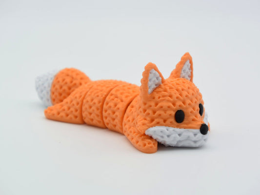Knitted Articulated Fox - 3D printed home decor