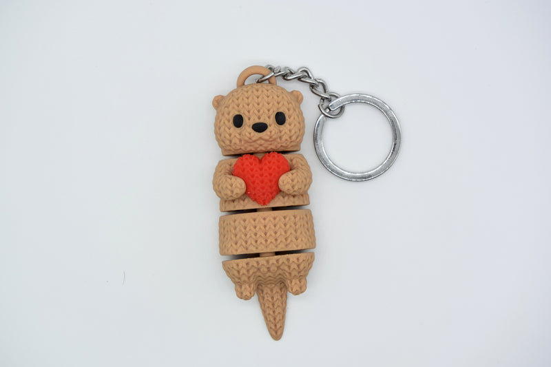 Knitted Articulated Otter With Heart - image 2