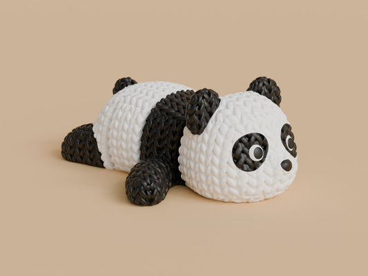 Knitted Articulated Panda - 3D printed home decor