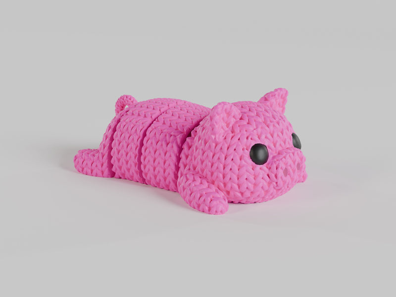 Knitted Articulated Pig Flexi Keychain - image 4