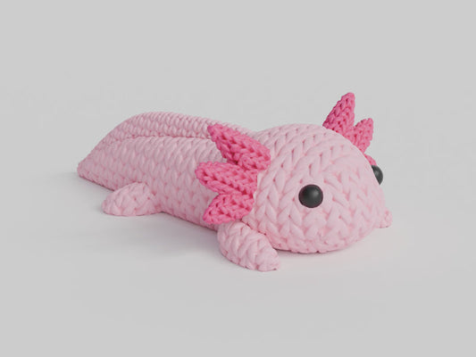 Knitted Axolotl - 3D printed home decor