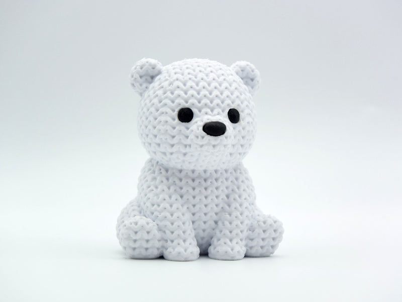 Knitted Baby Polar Bear - 3D printed home decor