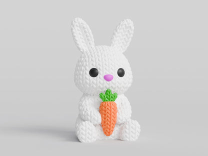 Knitted Bunny With Carrot - Easter - image 4