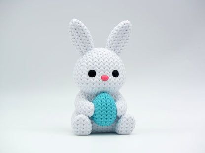 Knitted Bunny With Easter Egg - 3D printed home decor