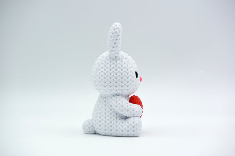 Knitted Bunny With Heart - Easter - image 2