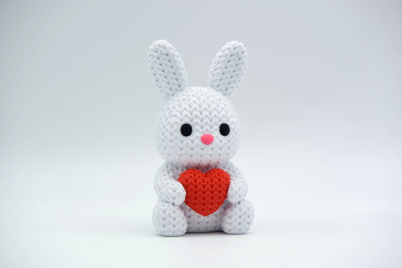 Knitted Bunny With Heart - Easter - image 3