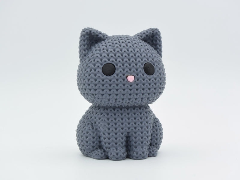 Knitted Cat - 3D printed home decor