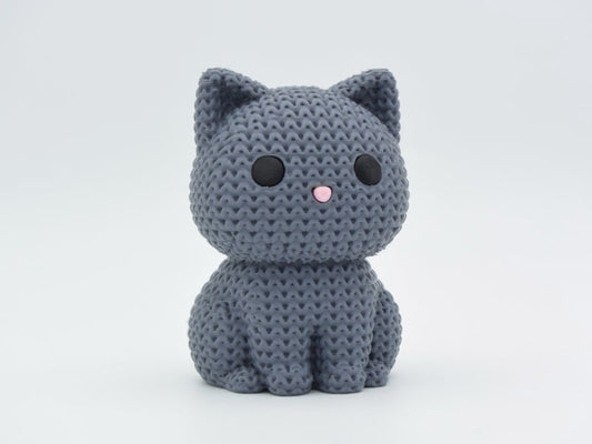 Knitted Cat - 3D printed home decor