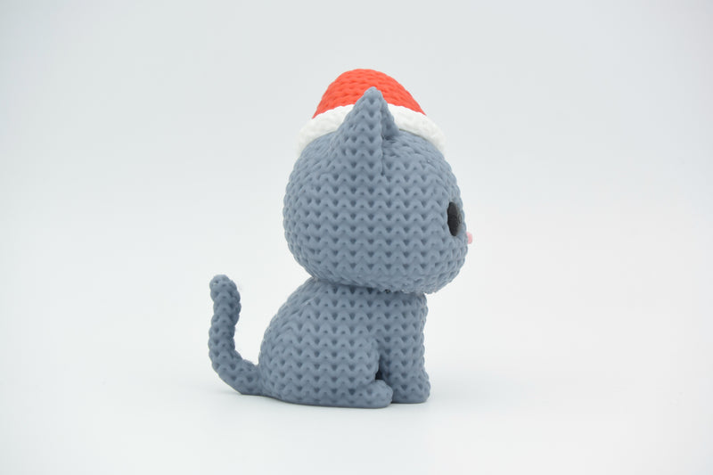 Knitted Cat with Santa Hat - Christmas - image 2