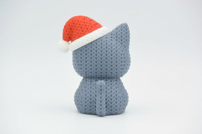 Knitted Cat with Santa Hat - Christmas - image 3