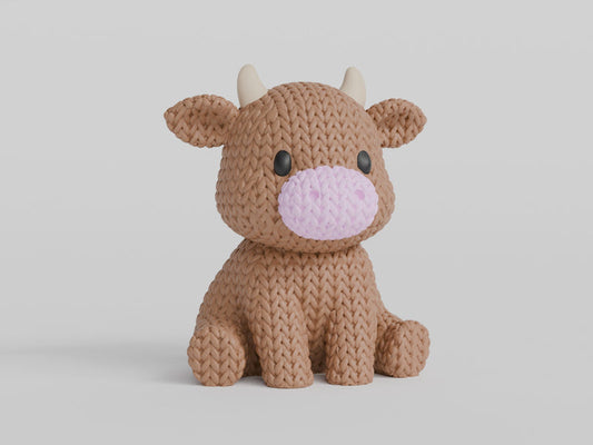 Knitted Cow - 3D printed home decor