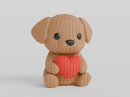 Knitted Dog With Heart - Valentine's Day - image 4