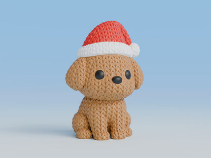 Knitted Dog with Santa Hat - Christmas - image 4