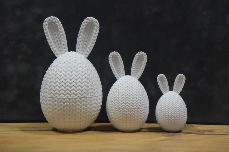 Knitted Easter Egg Container With Bunny Ears - image 2