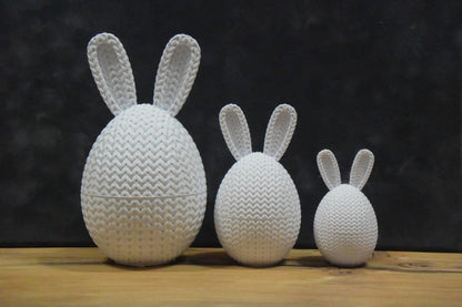 Knitted Easter Egg Container With Bunny Ears - image 2