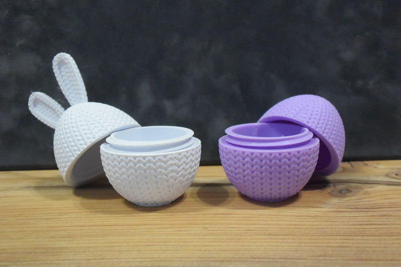 Knitted Easter Egg Container With Bunny Ears - image 4