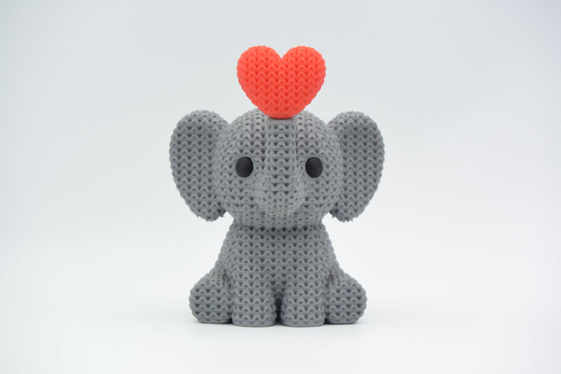 Knitted Elephant Blowing Heart - Valentine's Day - image 2