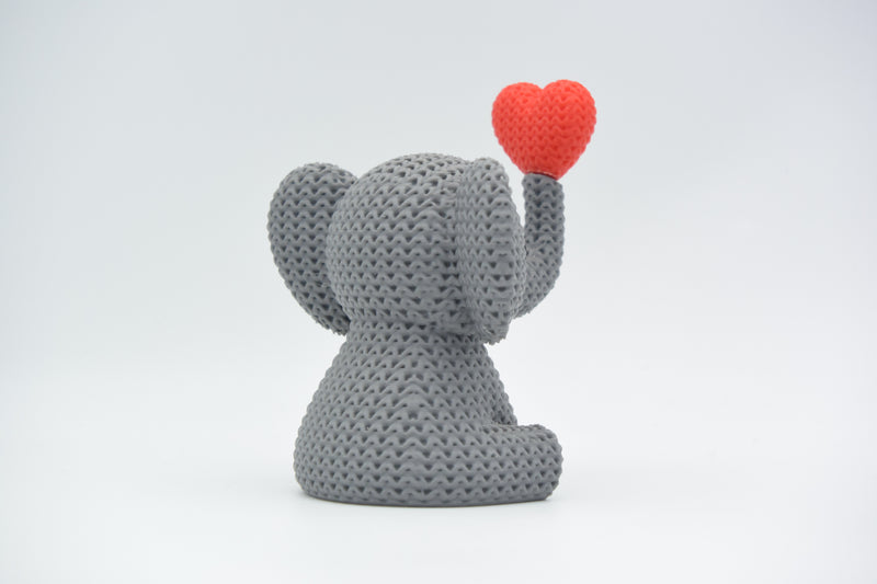 Knitted Elephant Blowing Heart - Valentine's Day - image 4