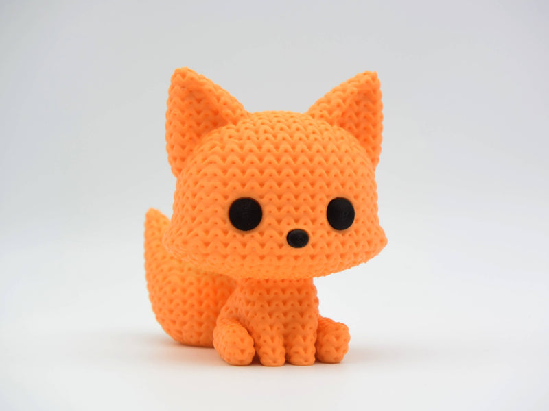 Knitted Fox - 3D printed home decor