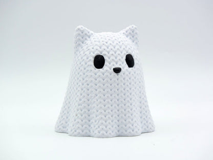 Knitted Halloween Cat Ghost - 3D printed home decor