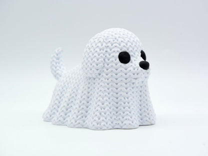 Knitted Halloween Dog Ghost - 3D printed home decor
