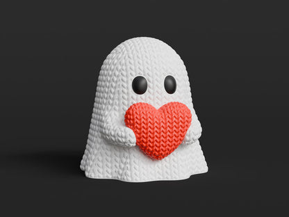 Knitted Halloween Heart Ghost - image 3