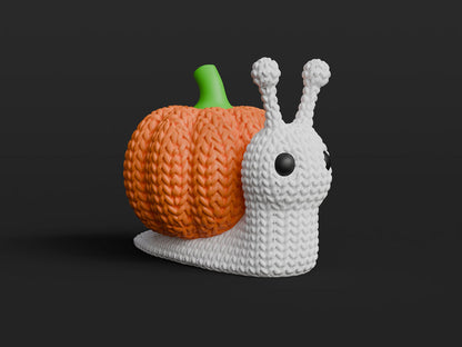Knitted Halloween Pumpkin Snail - image 4