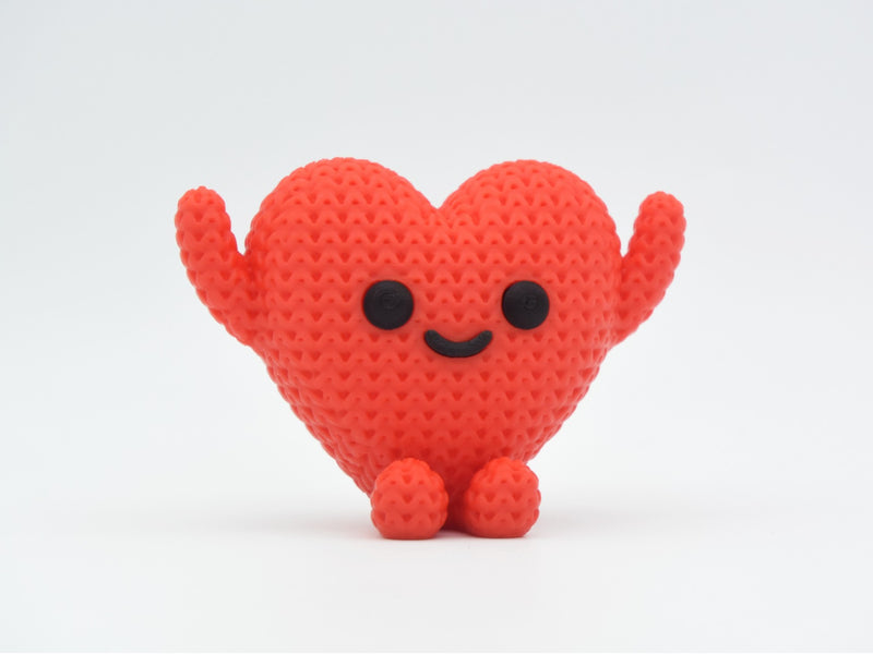 Knitted Heart Buddy - Valentine's Day - 3D printed home decor