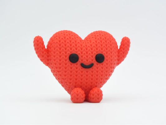 Knitted Heart Buddy - Valentine's Day - 3D printed home decor