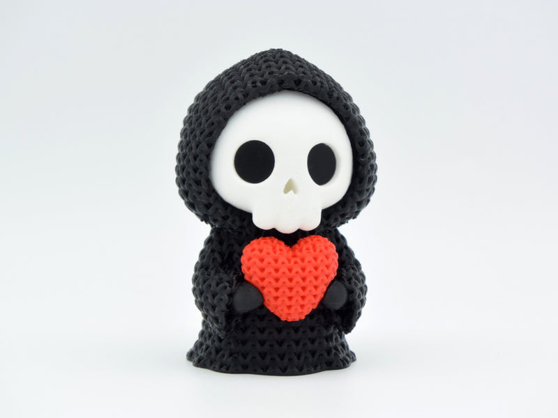 Knitted Heart Grim Reaper - Halloween - 3D printed home decor