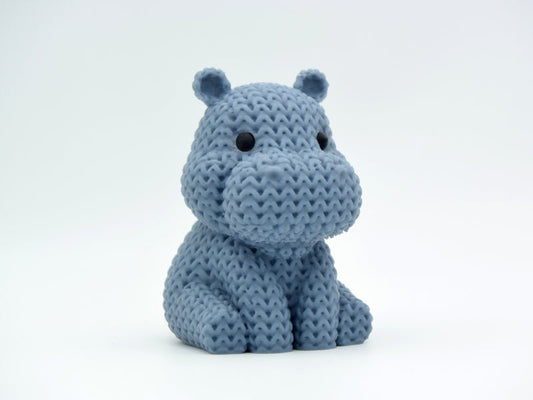 Knitted Hippo - 3D printed home decor