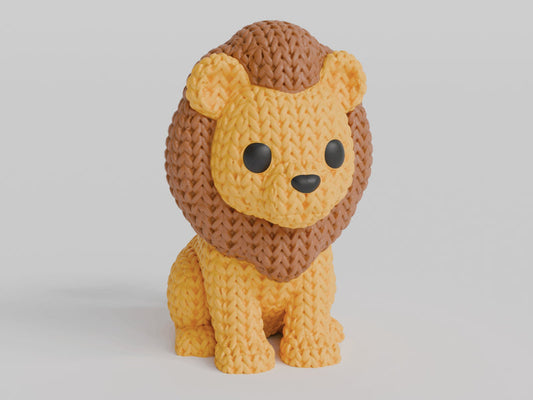 Knitted Lion - 3D printed home decor