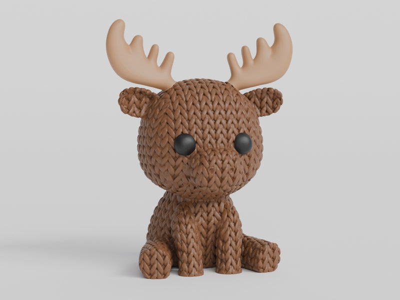 Knitted Moose - 3D printed home decor