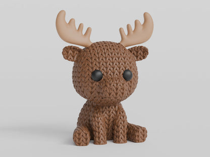 Knitted Moose - 3D printed home decor
