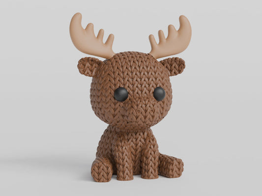 Knitted Moose - 3D printed home decor