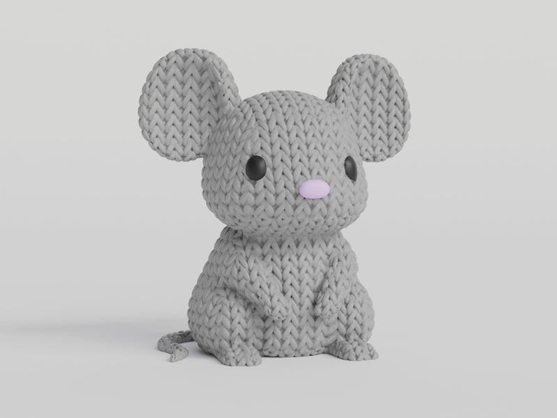 Knitted Mouse - 3D printed home decor