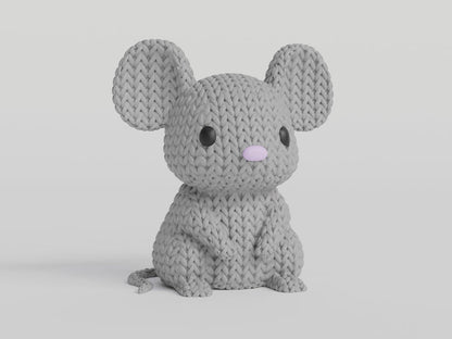 Knitted Mouse - 3D printed home decor