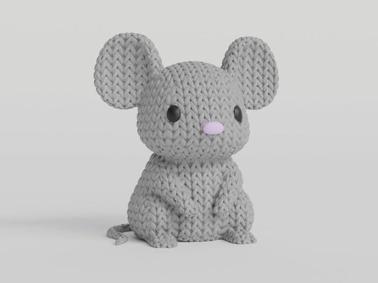 Knitted Mouse - 3D printed home decor