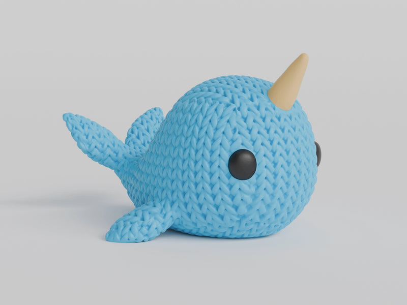 Knitted Narwhal - 3D printed home decor
