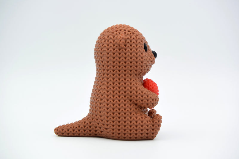 Knitted Otter With Heart - Valentine's Day - image 2