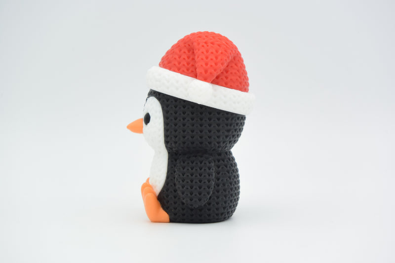 Knitted Penguin with Santa Hat - Christmas - image 2
