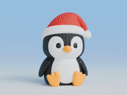 Knitted Penguin with Santa Hat - Christmas - image 4