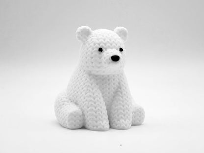 Knitted Polar Bear - 3D printed home decor