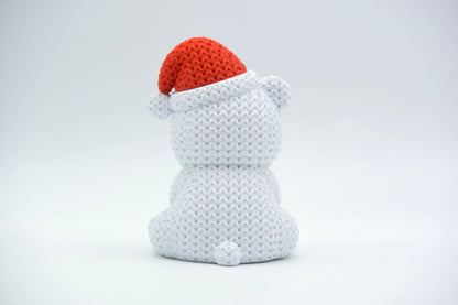 Knitted Polar Bear with Santa Hat - Christmas - image 3